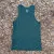 Men's 100% cotton athletic tank top singlet in Forest Green, Made in USA by Runyon, for running, hiking, gym workouts and training