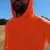 Runyon Men's Hot Orange Safety Orange Unisex Pocketed Sun Hoodie - Drawcord, Inside Pockets, Watch Window, Lightweight, UPF Sun Protection, Minimal Branding