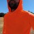 Runyon Men's Hot Orange Safety Orange Unisex Pocketed Sun Hoodie - Drawcord, Inside Pockets, Watch Window, Lightweight, UPF Sun Protection, Minimal Branding