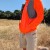 Runyon Men's Hot Orange Safety Orange Unisex Pocketed Sun Hoodie - Drawcord, Inside Pockets, Watch Window, Lightweight, UPF Sun Protection, Minimal Branding