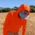 Runyon Men's Hot Orange Safety Orange Unisex Pocketed Sun Hoodie - Drawcord, Inside Pockets, Watch Window, Lightweight, UPF Sun Protection, Minimal Branding