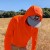 Runyon Men's Hot Orange Safety Orange Unisex Pocketed Sun Hoodie - Drawcord, Inside Pockets, Watch Window, Lightweight, UPF Sun Protection, Minimal Branding