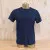 Men's 100% cotton athletic short sleeve shirt in Dark Navy Blue, Made in USA by Runyon, for running, hiking, gym workouts and training