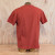 Men's 100% cotton athletic short sleeve shirt in Rust Brick Red, Made in USA by Runyon, for running, hiking, gym workouts and training