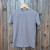 Men's 100% cotton athletic short sleeve shirt in Steel Grey, Made in USA by Runyon, for running, hiking, gym workouts and training