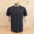 Men's 100% cotton athletic short sleeve shirt in vintage black, Made in USA by Runyon, for running, hiking, gym workouts and training