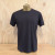 Men's 100% cotton athletic short sleeve shirt in vintage black, Made in USA by Runyon, for running, hiking, gym workouts and training