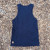 Women's (Unisex) 100% cotton athletic tank top singlet in Navy Blue, Made in USA by Runyon, for running, hiking, gym workouts and training