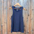 Women's (Unisex) 100% cotton athletic tank top singlet in Navy Blue, Made in USA by Runyon, for running, hiking, gym workouts and training