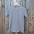 Women's (Unisex) 100% cotton athletic short sleeve shirt in Steel Grey, Made in USA by Runyon, for running, hiking, gym workouts and training