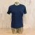 Women's (Unisex) 100% cotton athletic short sleeve shirt in Dark Navy Blue, Made in USA by Runyon, for running, hiking, gym workouts and training