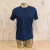 Women's (Unisex) 100% cotton athletic short sleeve shirt in Dark Navy Blue, Made in USA by Runyon, for running, hiking, gym workouts and training