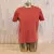 Women's (Unisex) 100% cotton athletic short sleeve shirt in Rust (Brick Red), Made in USA by Runyon, for running, hiking, gym workouts and training