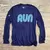 Mens Navy RUN Long Sleeve Fitness Shirt Performance Sportswear Runyon Canyon Apparel Made In The USA