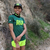 American Made In USA Womens Running Clothing Forest Green Neon Yellow Running Shirt Performance Sportswear Runyon Canyon Apparel