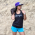 Runyon Women's Reflective Script Black Fitness Performance Tank Top Made In USA