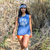 Runyon Women's Puma Paw Smokin Blue Muscle Tank Made In USA