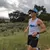 Runyon Electric Blue Logo Hybrid Training Tank for Running, Gym, Workouts American Made In USA White Tank Top Singlet