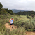 Runyon Electric Blue Logo Hybrid Training Tank for Running, Gym, Workouts American Made In USA White Tank Top Singlet
