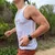 Runyon Mens American Made In USA Running Apparel White Script  Performance Tank Top Singlet