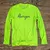 Runyon Canyon Apparel Lime Script Long Tech Trail Fitness Shirt Made In USA. Running, Hiking, Trails, Outdoor Performance