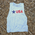 Runyon Women's Unisex White Star USA Muscle Tank great for Running, Hiking, Gym, Workout, Outdoors & Fitness -  Made In USA