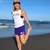 Runyon Women's Unisex White Star USA Muscle Tank great for Running, Hiking, Gym, Workout, Outdoors & Fitness -  Made In USA