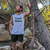 Runyon Men's Unisex Forest Nation White Muscle Tank great for Running, Hiking, Gym, Workout, Outdoors & Fitness -  Made In USA