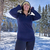 Runyon Unisex Navy Blue CozyTech Zip Hoodie Made In USA | Runyon Canyon Apparel