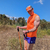 Runyon Men's Neon Safety Fluorescent Orange Sleeveless Muscle Tee Performance Workout Tank Top American Made In USA