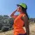 Runyon Women's Neon Orange Safety Fluorescent Orange Sleeveless Muscle Tee Performance Tank Top American Made In USA