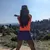 Runyon Women's Neon Orange Safety Fluorescent Orange Sleeveless Muscle Tee Performance Tank Top American Made In USA