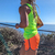 Women's Unisex Neon Yellow Fluorescent Fitness Workout Tank Top Made In USA