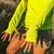 Runyon Women's Unisex Neon Lime Green High Visibility Sun Hoodie Shirt Long Sleeve Thumbholes Sun Protection Quick Dry American Made In USA