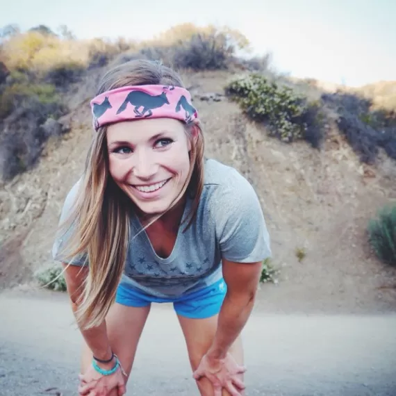 Runyon Canyon Apparel Hot Pink Charcoal Bandana great for Running, Hiking, Trails, Outdoor Fitness Made In USA