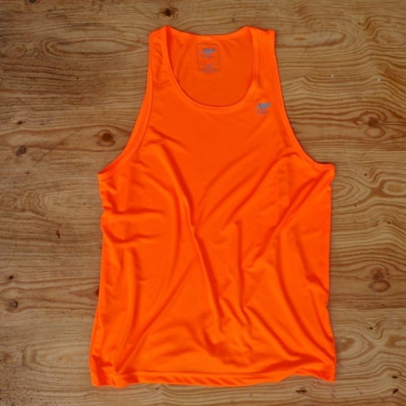 Runyon Canyon Apparel Mens Neon Orange Yoga Tank (Made In The USA)