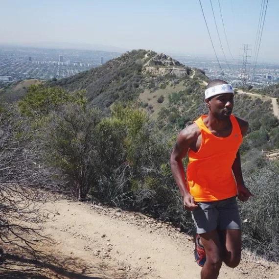 Runyon Canyon Apparel Mens Neon Orange Yoga Tank Running Singlet Made In USA