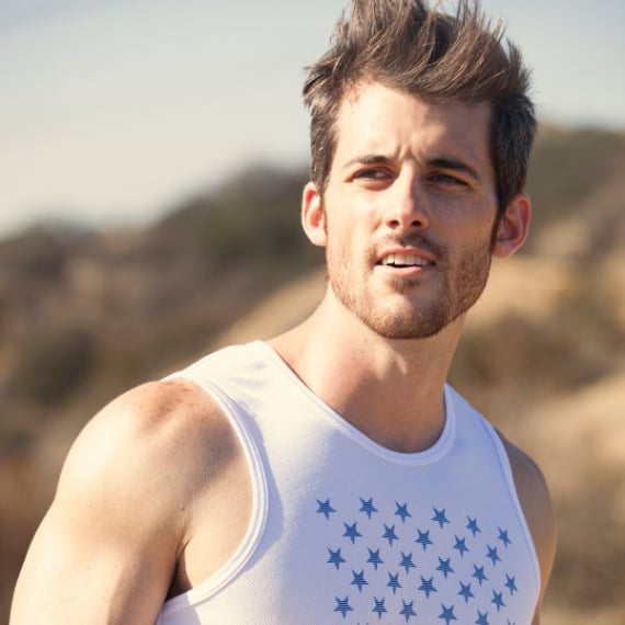 Runyon Canyon Apparel White Striped Star Performance Power Tank