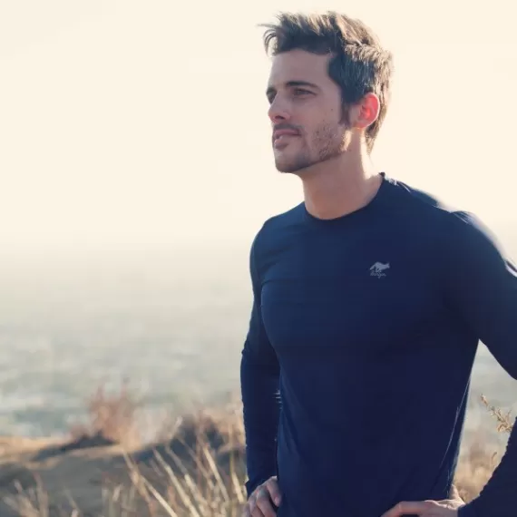 Runyon Men's Navy Base Layer Performance Shirt by Runyon Canyon Apparel