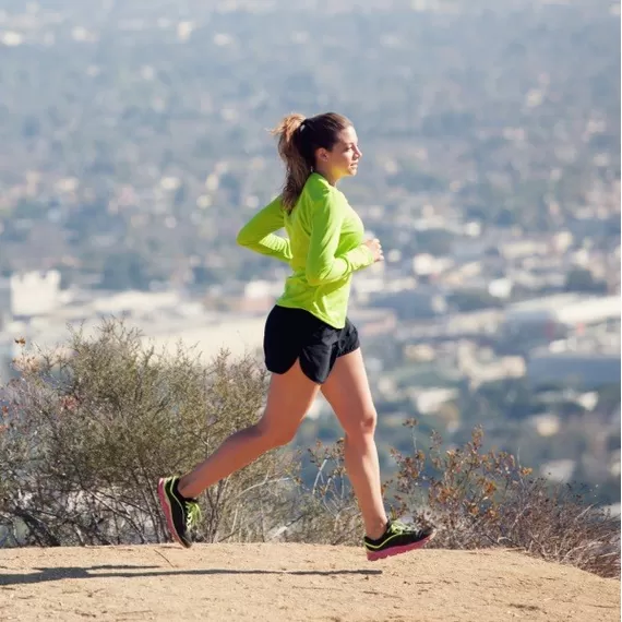 Runyon Canyon Apparel Womens Bright Lime Long Performance Trail Shirt Made In The USA