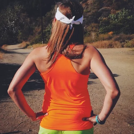 Runyon Canyon Apparel Womens Signature Neon Orange Yoga Tank Made In USA