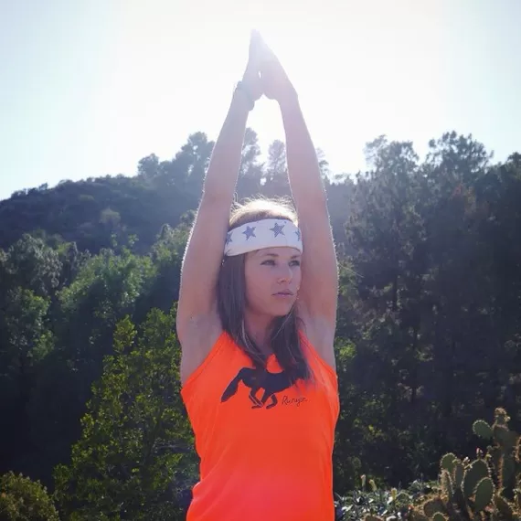 Runyon Canyon Apparel Womens Signature Neon Orange Yoga Tank Made In USA