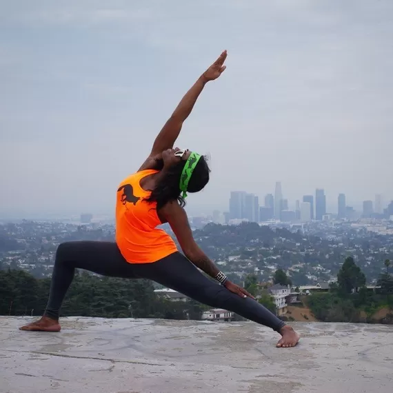 Runyon Canyon Apparel Womens Signature Neon Orange Yoga Tank Made In USA