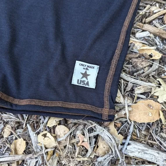 Runyon CozyLite Black Raglan Camp Shirt - Running, Hiking, Workout Shirt American Made In USA