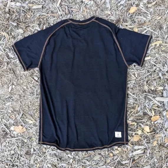 Runyon CozyLite Black Raglan Camp Shirt - Running, Hiking, Workout Shirt American Made In USA