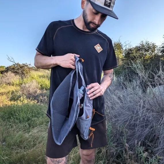 Runyon CozyLite Black Raglan Camp Shirt - Running, Hiking, Workout Shirt American Made In USA