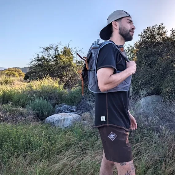 Runyon CozyLite Black Raglan Camp Shirt - Running, Hiking, Workout Shirt American Made In USA
