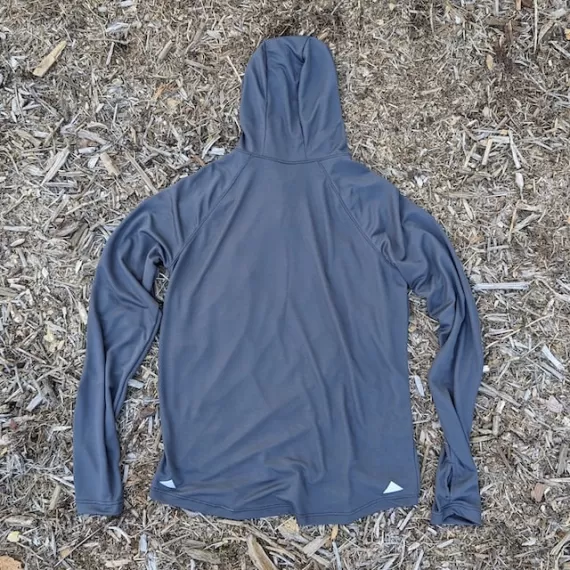 Runyon Men's Charcoal Dark Grey Sun Hoodie Shirt Long Sleeve Thumbholes Sun Protection Quick Dry American Made In USA