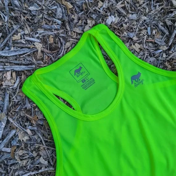 Runyon Men's Neon Yellow Racerback Fitness Tank Top - Running, Workout, Gym Singlet - Made In The USA