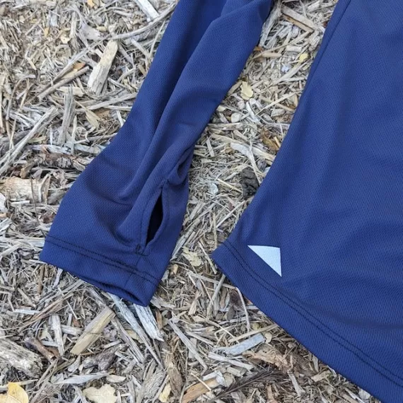 Runyon Unisex Navy Blue Sun Hoodie Shirt Long Sleeve Thumbholes Sun Protection Quick Dry American Made In USA